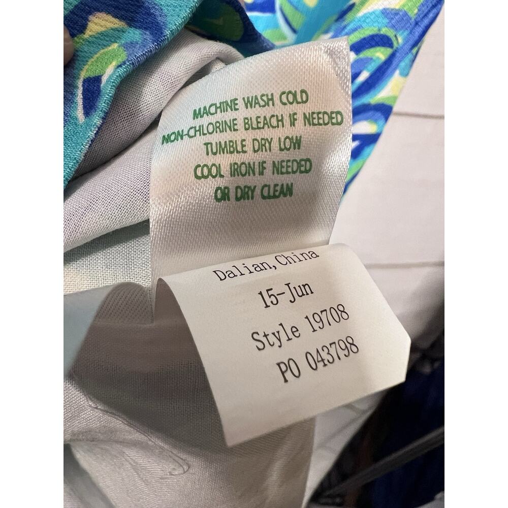 Lilly Pulitzer Blue, Aqua & Lime Print Sleeveless Shift Dress - Picture 5 of 6